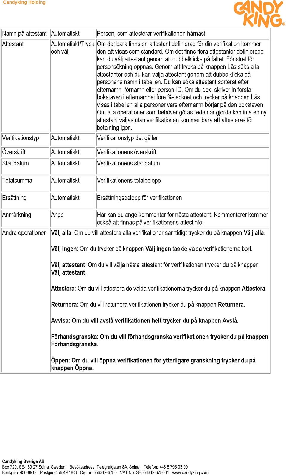 Om det finns flera attestanter definierade kan du välj attestant genom att dubbelklicka på fältet. Fönstret för personsökning öppnas.