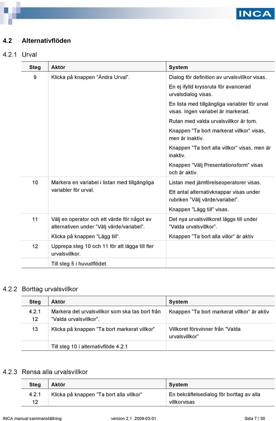 Till steg 5 i huvudflödet. En ej ifylld kryssruta för avancerad urvalsdialog visas. En lista med tillgängliga variabler för urval visas. Ingen variabel är markerad.