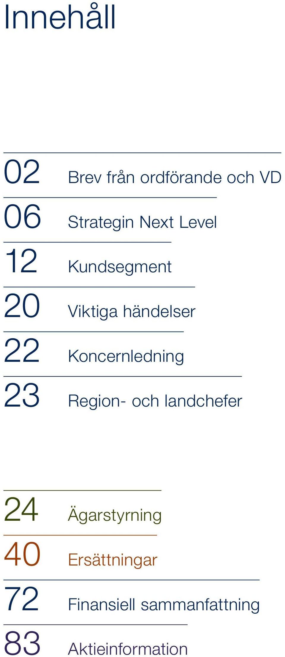 Koncernledning 23 Region- och landchefer 24