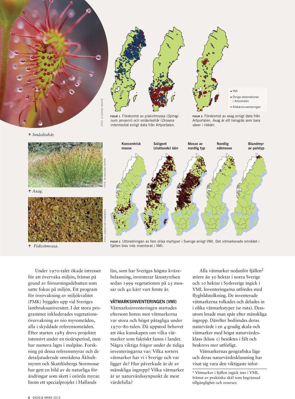 Koncentrisk mosse Soligent (sluttande) kärr Mosse av nordlig typ Nordlig nätmosse Blandmyr av palstyp i Axag. FOTO: IN NIELSEN / BIOPIX i Piskvitmossa. FOTO: SEBASTIAN SUNDBERG FIGUR 3.