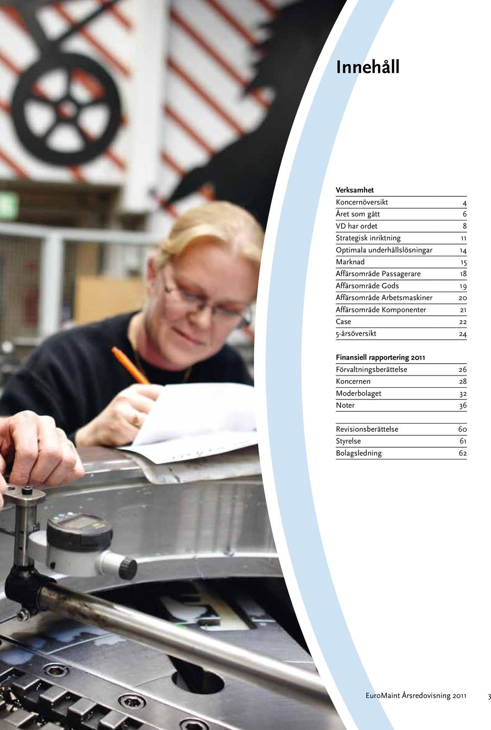 Arbetsmaskiner 20 Affärsområde Komponenter 21 Case 22 5-årsöversikt 24 Finansiell rapportering