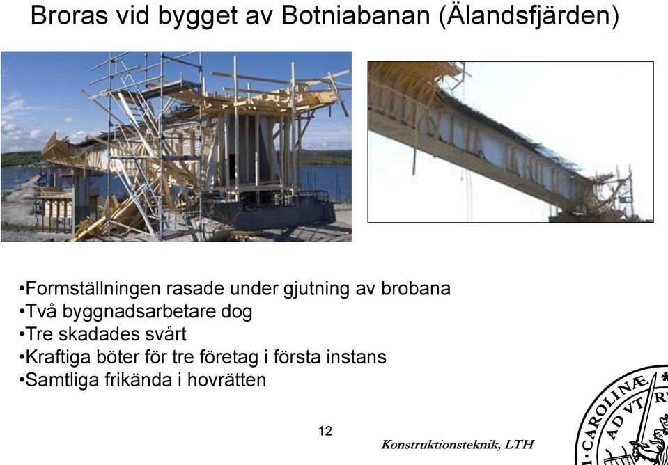 byggnadsarbetare dog Tre skadades svårt Kraftiga böter