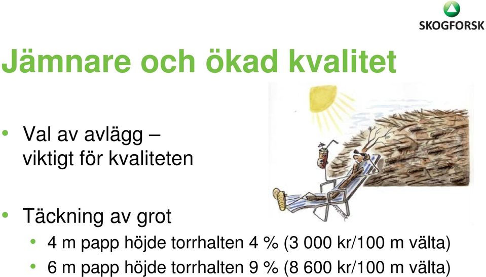 papp höjde torrhalten 4 % (3 000 kr/100 m