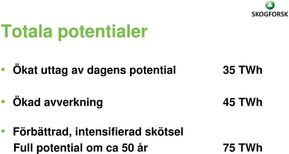 avverkning Förbättrad, intensifierad