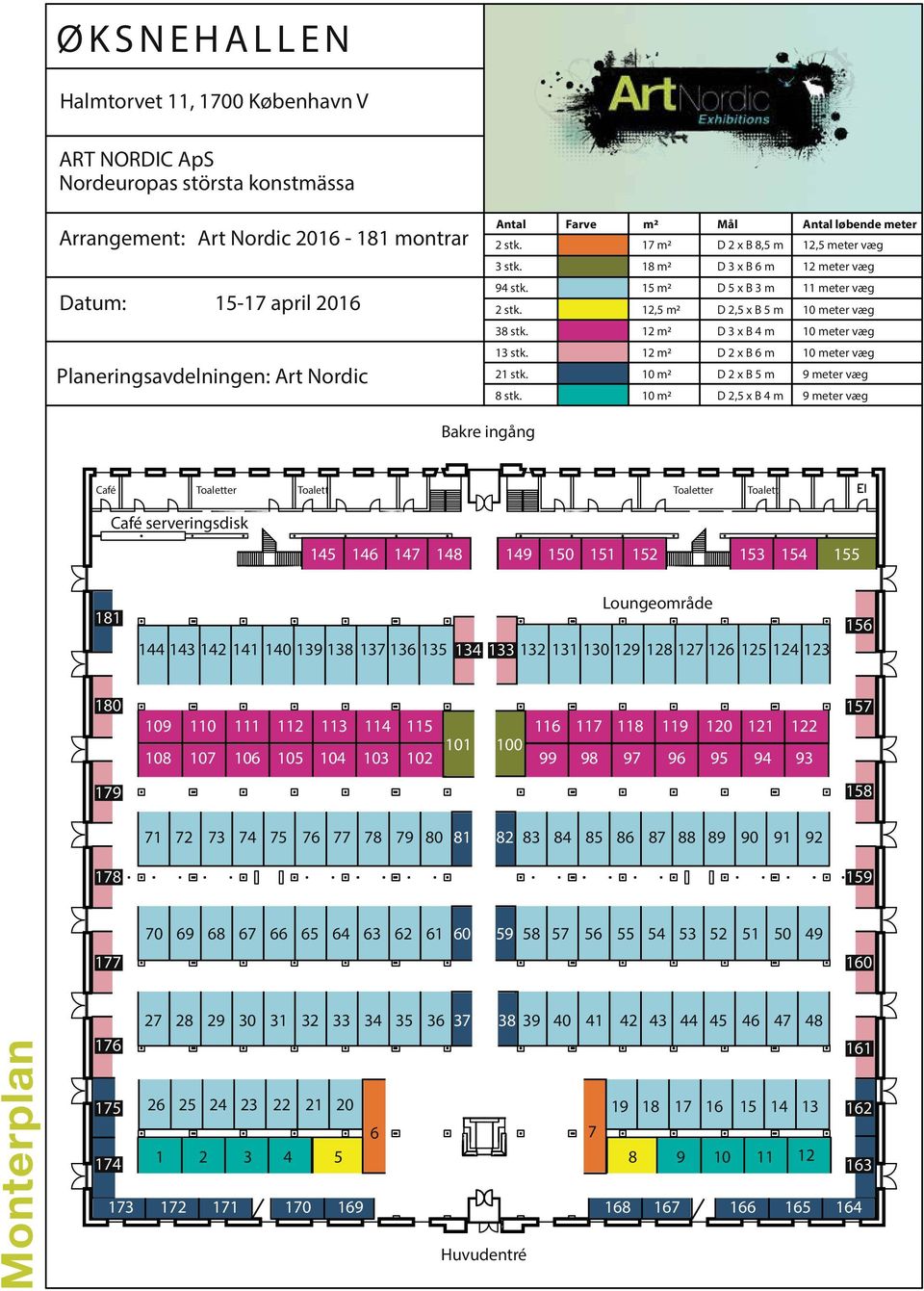 15 m2 D 5 x B 3 m 12,5 m2 D 2,5 x B 5 m 11 meter væg 10 meter væg 38 stk. 12 m2 D 3 x B 4 m 10 meter væg Planeringsavdelningen: Art Nordic 13 stk. 21 stk. 8 stk.