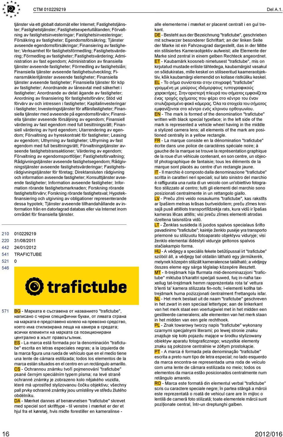 Fastighetsinvesteringar; Försäkring av fastigheter; Egendomsförsäkring; Tjänster avseende egendomsförsäkringar; Finansiering av fastigheter; Verksamhet för fastighetsförmedling; Fastighetsvärdering;