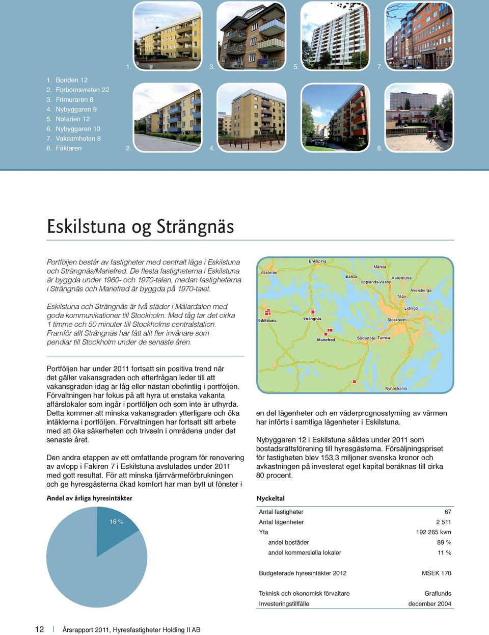 Eskilstuna och Strängnäs är två städer i Mälardalen med goda kommunikationer till Stockholm. Med tåg tar det cirka 1 timme och 50 minuter till Stockholms centralstation.