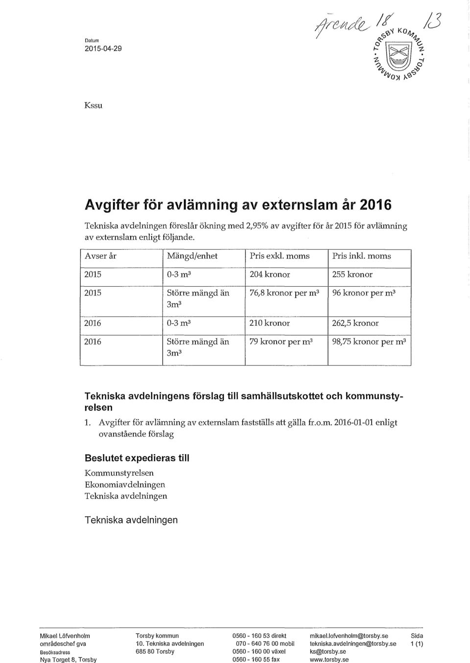 moms 2015 0-3m3 204 kronor 255 kronor 2015 Större mängd än 76,8 kronor per m3 96 kronor per m3 3m 3 2016 0-3m3 210 kronor 262,5 kronor 2016 Större mängd än 79 kronor per m3 98,75 kronor per m3 3m 3 s