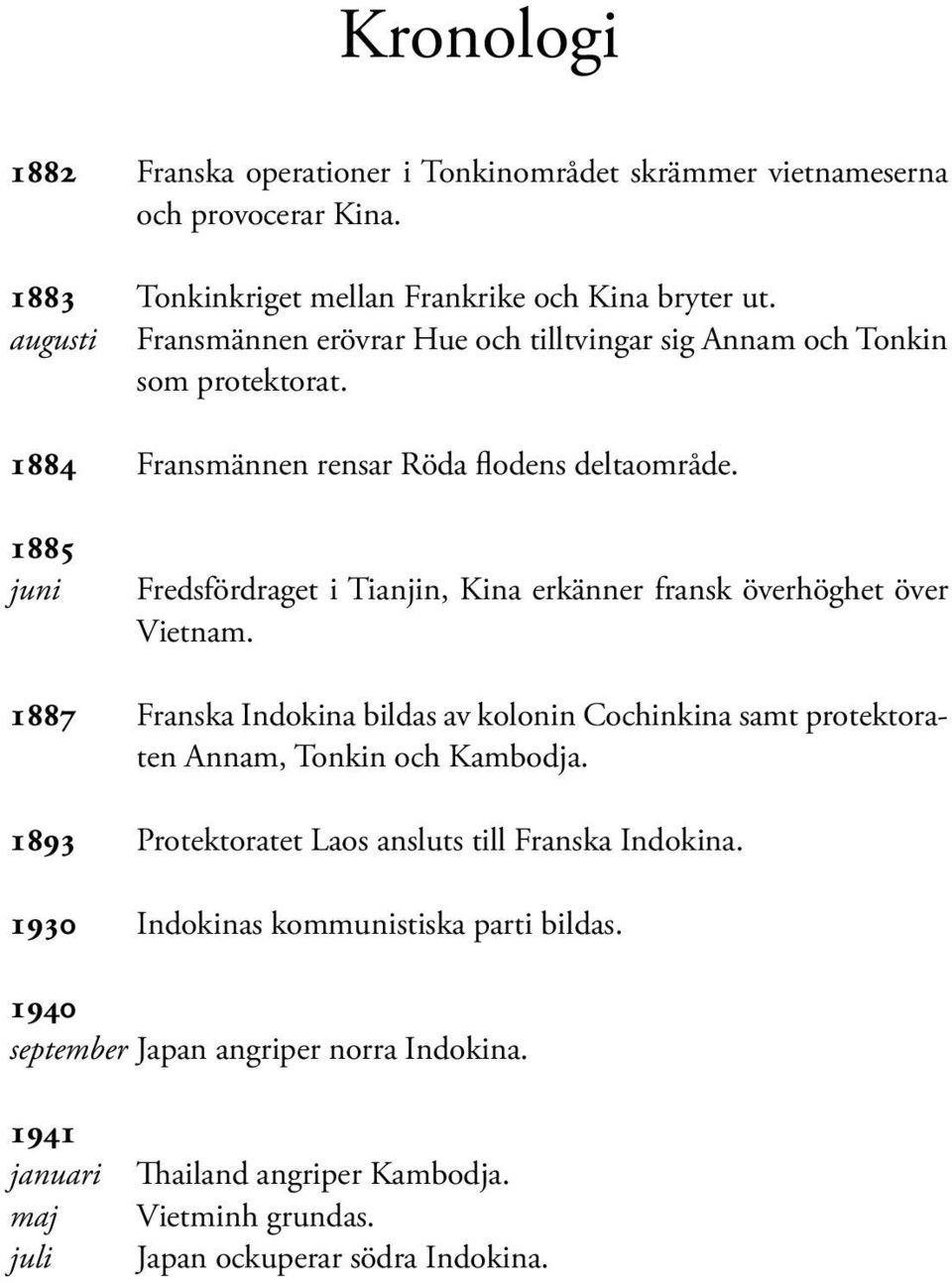 1885 juni Fredsfördraget i Tianjin, Kina erkänner fransk överhöghet över Vietnam.