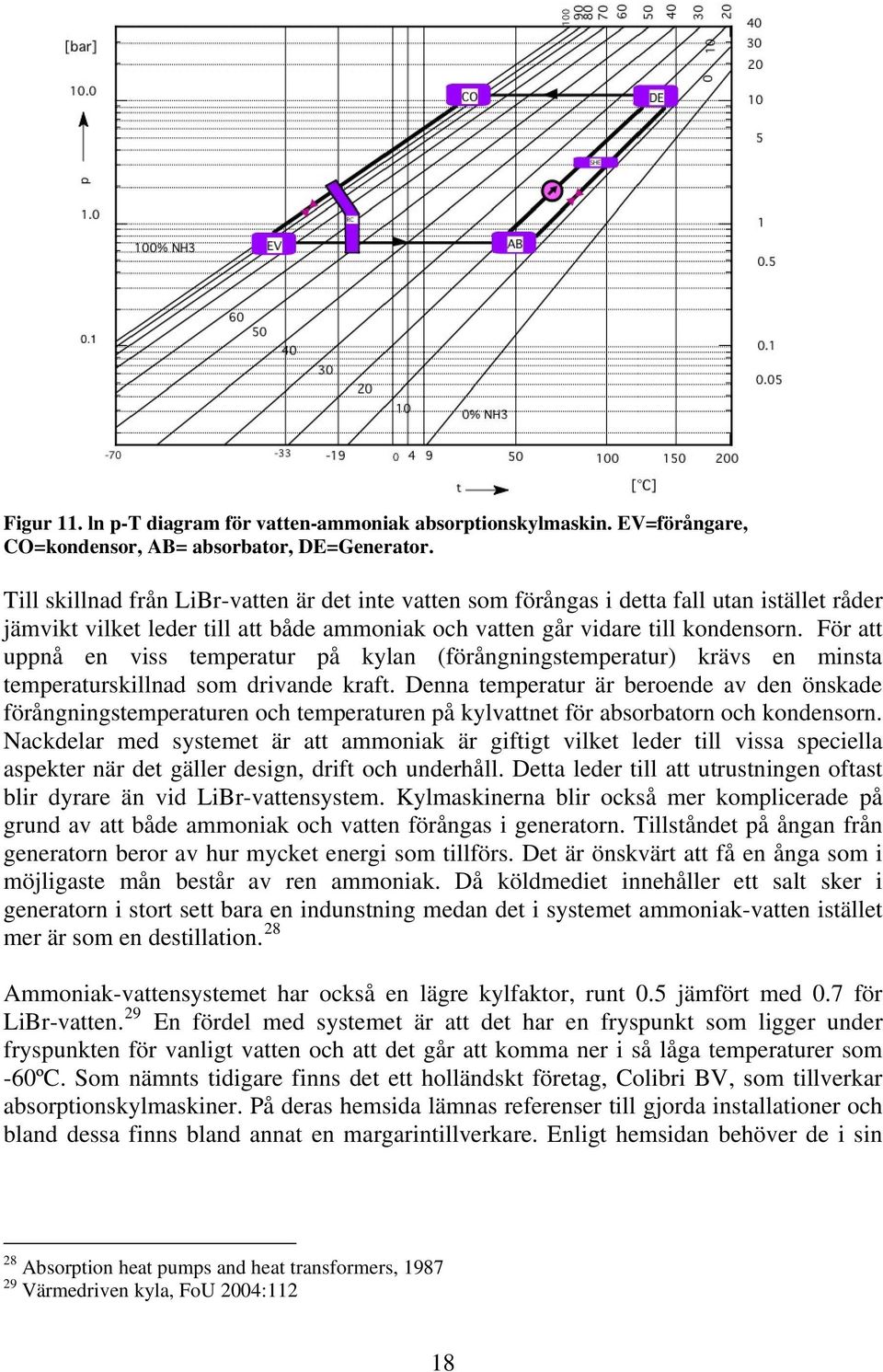 För att uppnå en viss temperatur på kylan (förångningstemperatur) krävs en minsta temperaturskillnad som drivande kraft.