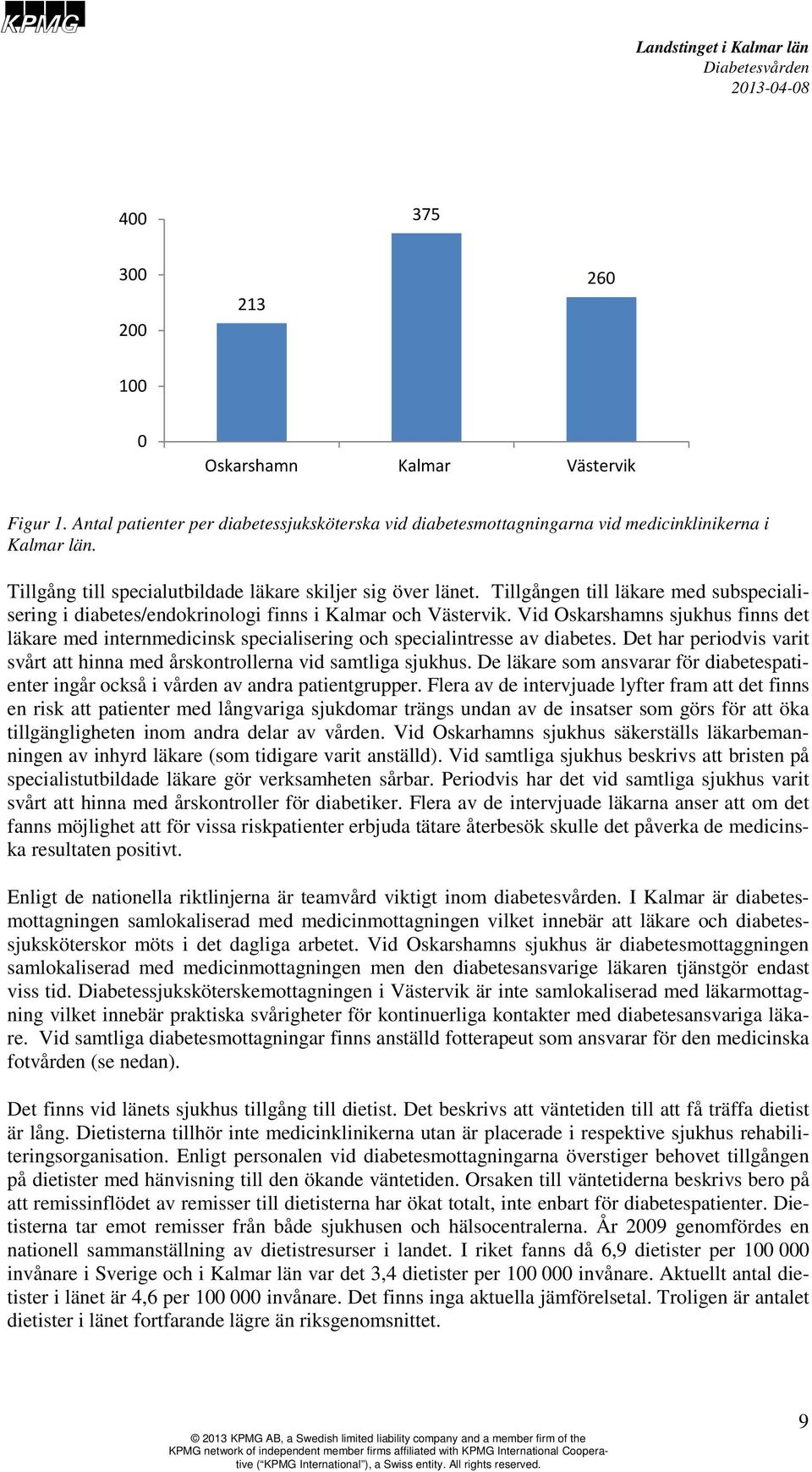 Vid Oskarshamns sjukhus finns det läkare med internmedicinsk specialisering och specialintresse av diabetes. Det har periodvis varit svårt att hinna med årskontrollerna vid samtliga sjukhus.