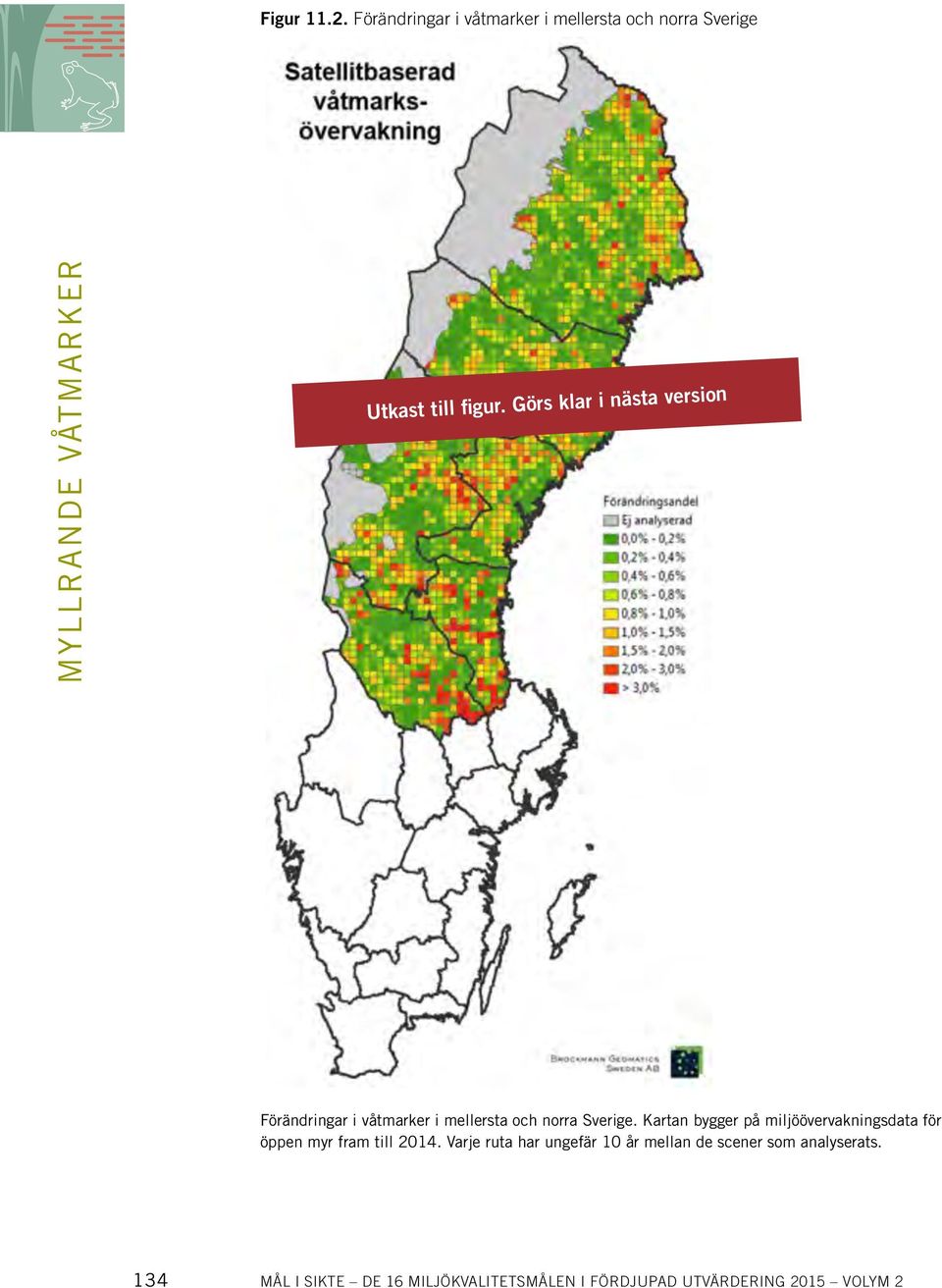 Görs klar i nästa version Förändringar i våtmarker i mellersta och norra Sverige.