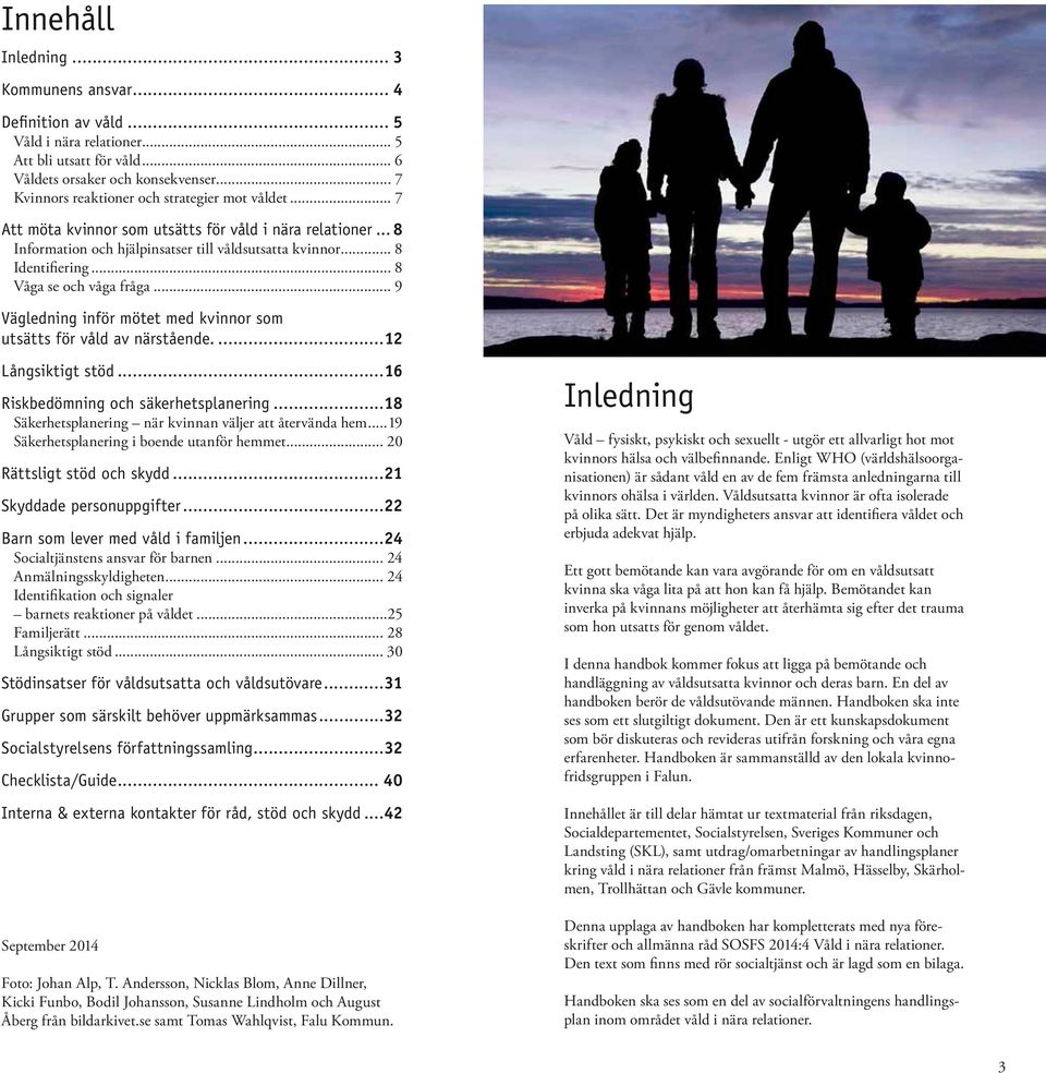 .. 8 Våga se och våga fråga... 9 Vägledning inför mötet med kvinnor som utsätts för våld av närstående...12 Långsiktigt stöd...16 Riskbedömning och säkerhetsplanering.