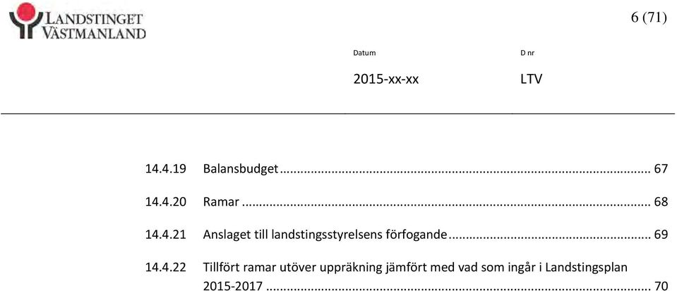 4.21 Anslaget till landstingsstyrelsens förfogande.