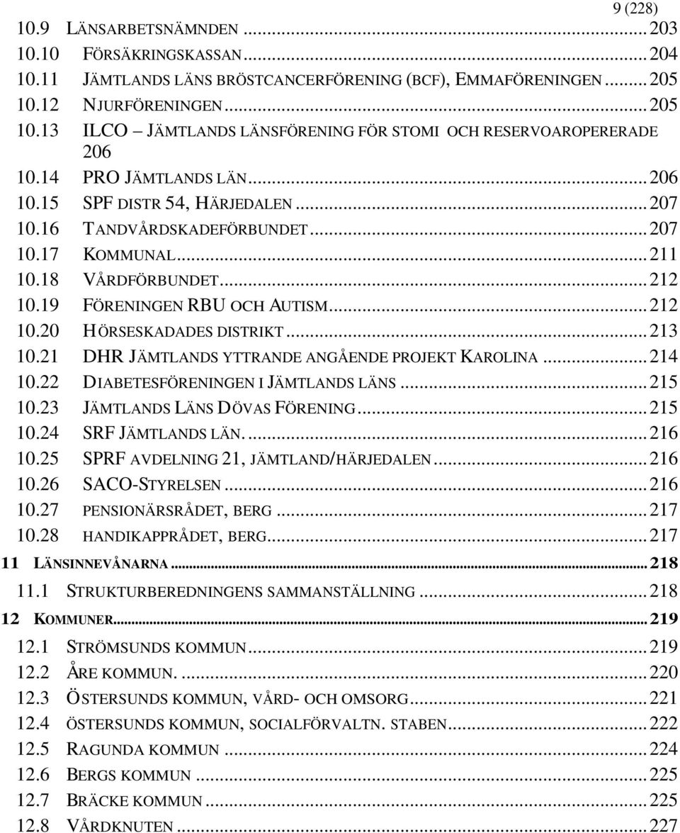 ..211 10.18 VÅRDFÖRBUNDET...212 10.19 FÖRENINGEN RBU OCH AUTISM...212 10.20 HÖRSESKADADES DISTRIKT...213 10.21 DHR JÄMTLANDS YTTRANDE ANGÅENDE PROJEKT KAROLINA...214 10.