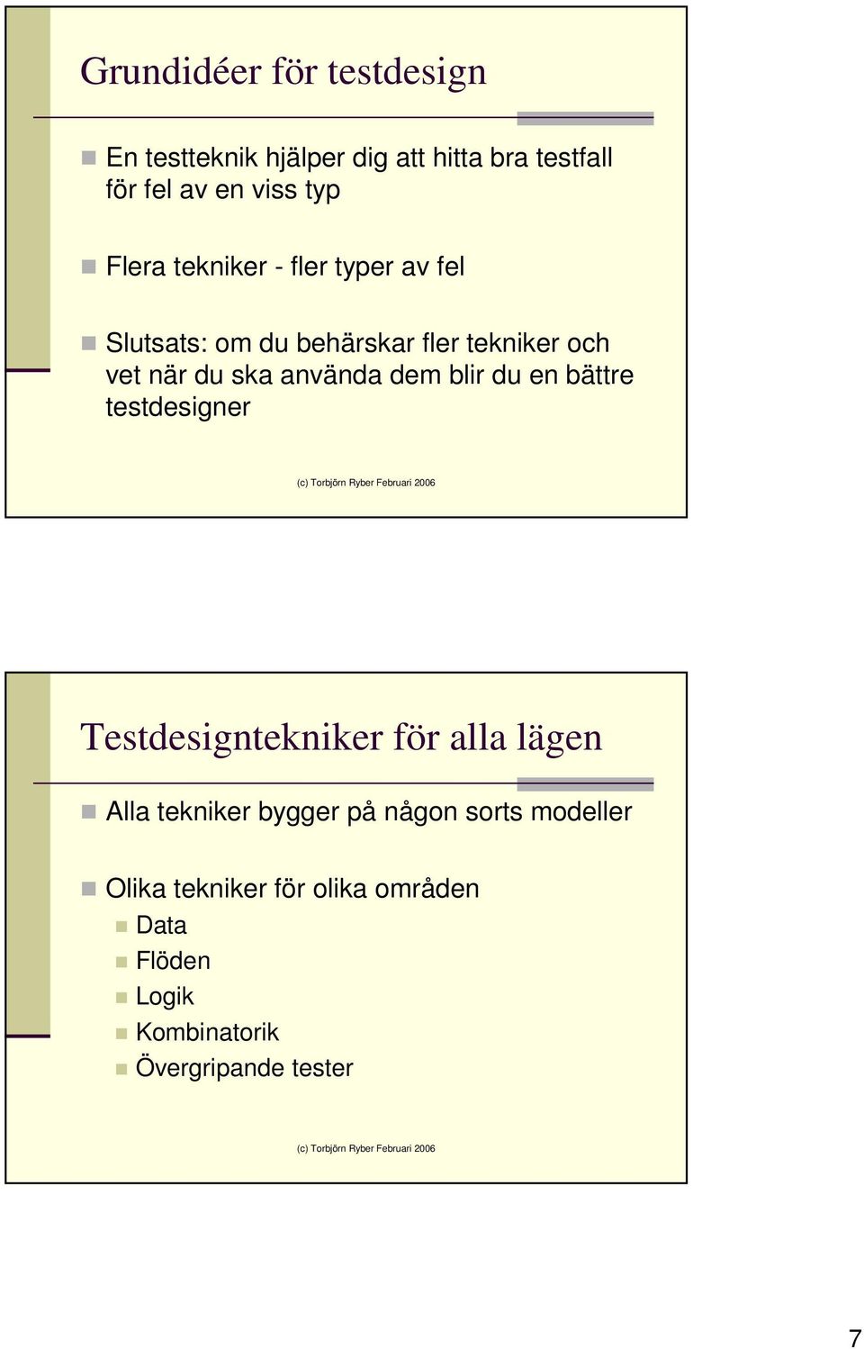 använda dem blir du en bättre testdesigner Testdesigntekniker för alla lägen Alla tekniker bygger