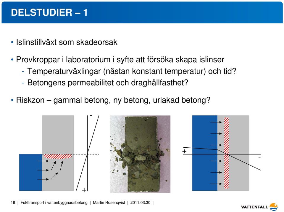 - Betongens permeabilitet och draghållfasthet?