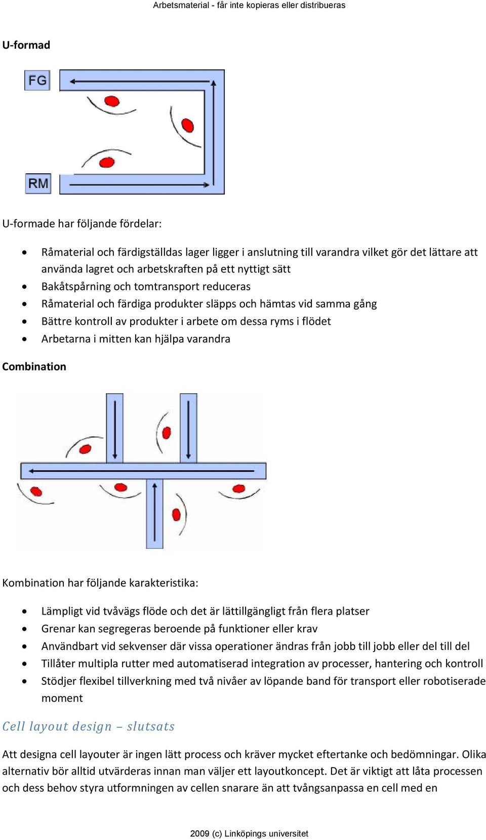 varandra Combination Kombination har följande karakteristika: Lämpligt vid tvåvägs flöde och det är lättillgängligt från flera platser Grenar kan segregeras beroende på funktioner eller krav