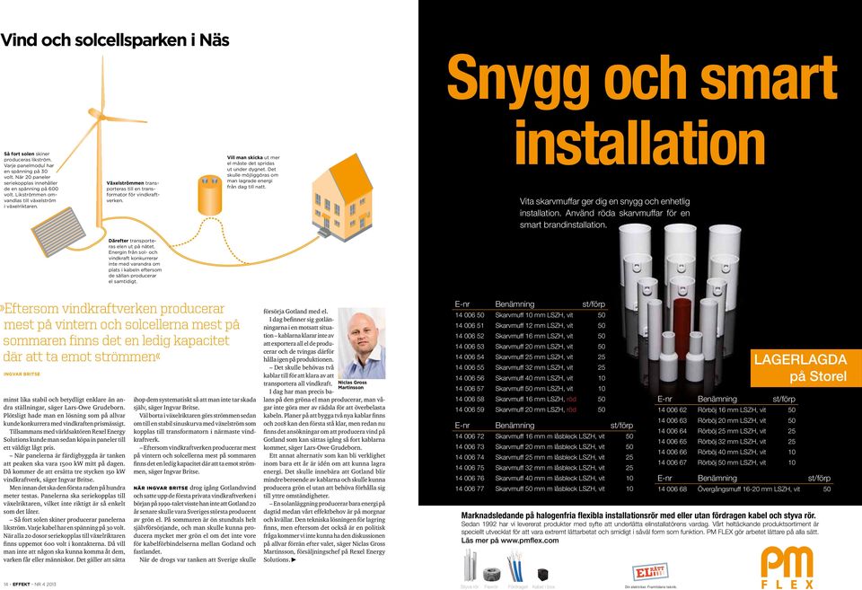 Det skulle möjliggöras om man lagrade energi från dag till natt. installation Vita skarvmuffar ger dig en snygg och enhetlig installation. Använd röda skarvmuffar för en smart brandinstallation.