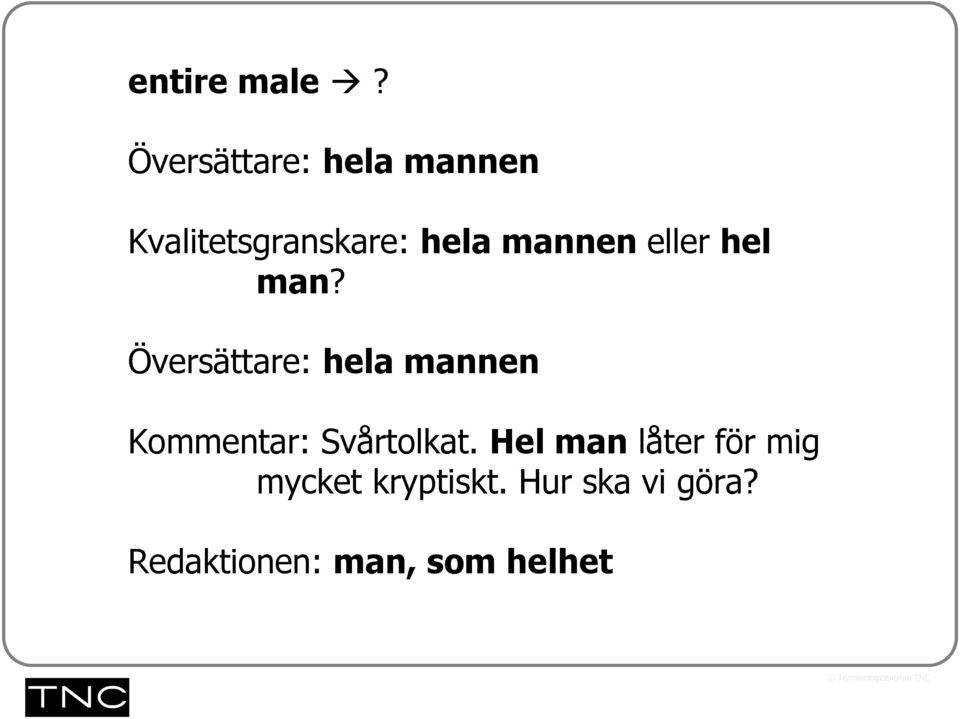 mannen eller hel man?