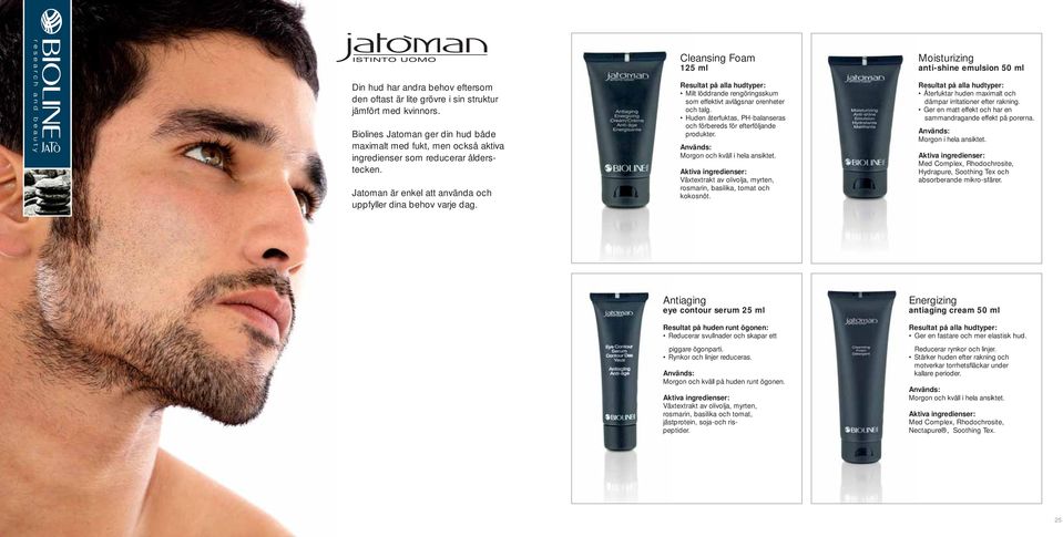 Cleansing Foam 125 ml Resultat på alla hudtyper: Milt löddrande rengöringsskum som effektivt avlägsnar orenheter och talg. Huden återfuktas, PH-balanseras och förbereds för efterföljande produkter.