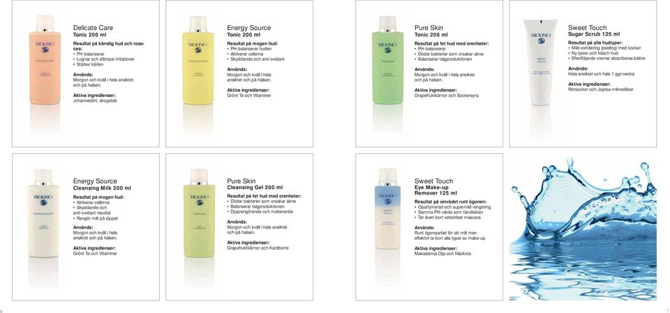 Grönt Te och Vitaminer Pure Skin Tonic 200 ml Resultat på fet hud med orenheter: PH-balanserar Dödar bakterier som orsakar akne Balanserar talgproduktionen Morgon och kväll i hela ansiktet och på