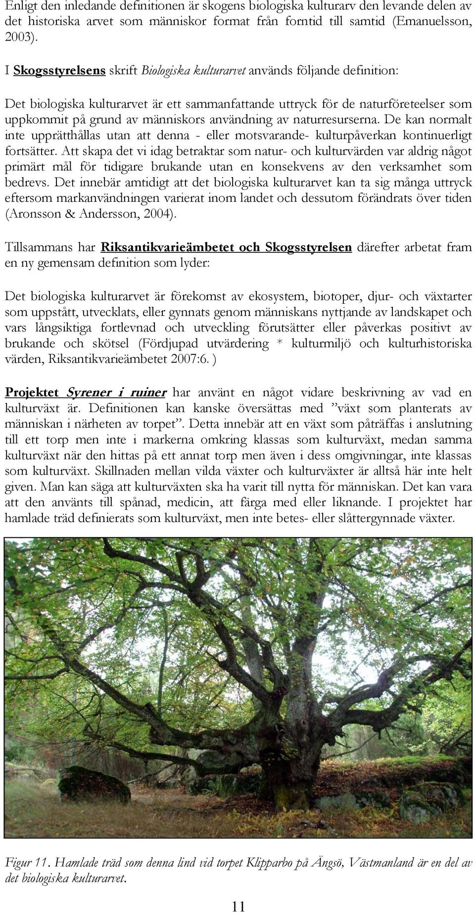 användning av naturresurserna. De kan normalt inte upprätthållas utan att denna - eller motsvarande- kulturpåverkan kontinuerligt fortsätter.