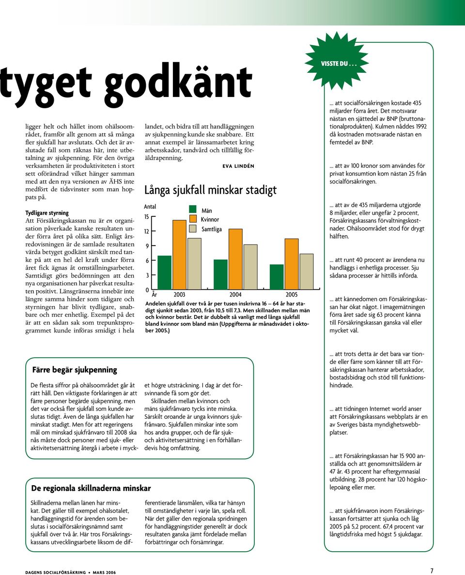 Tydligare styrning Att Försäkringskassan nu är en organisation påverkade kanske resultaten under förra året på olika sätt.