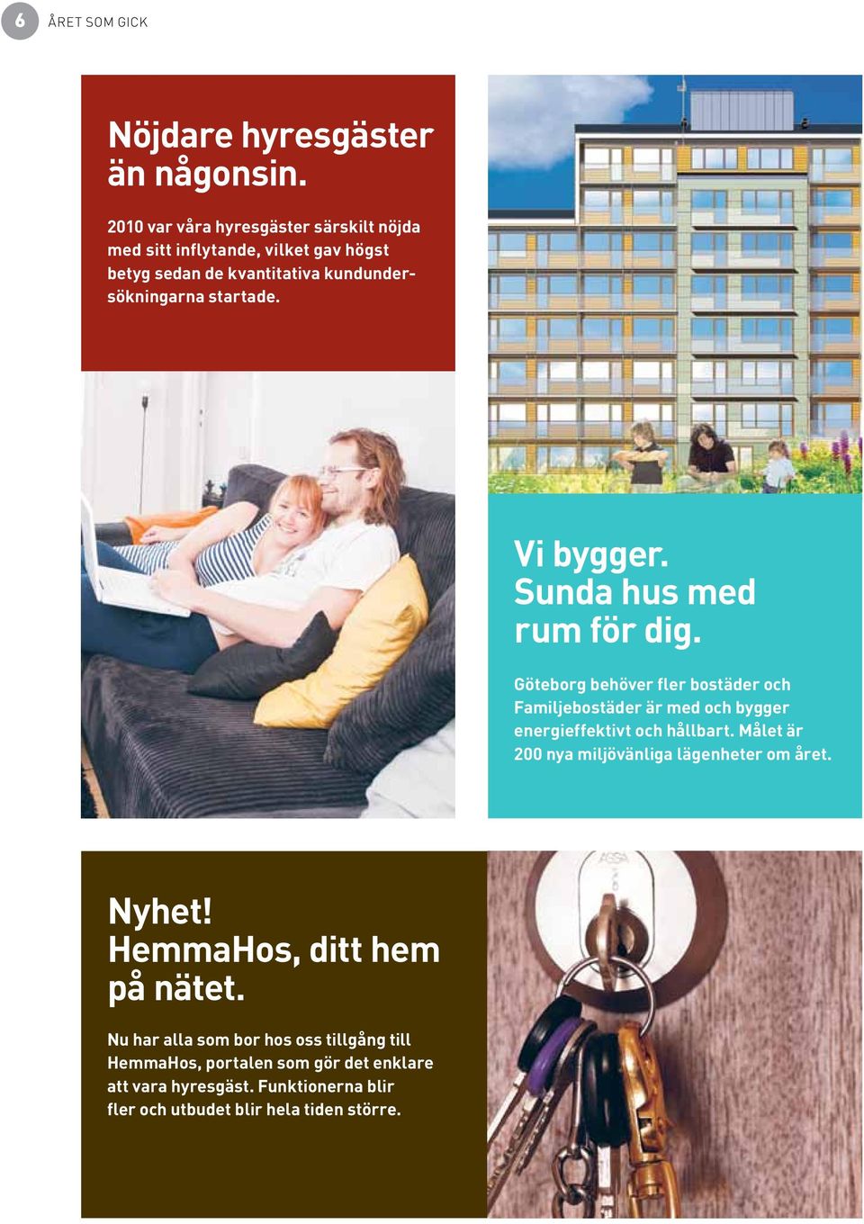 Vi bygger. Sunda hus med rum för dig. Göteborg behöver fler bostäder och Familjebostäder är med och bygger energieffektivt och hållbart.