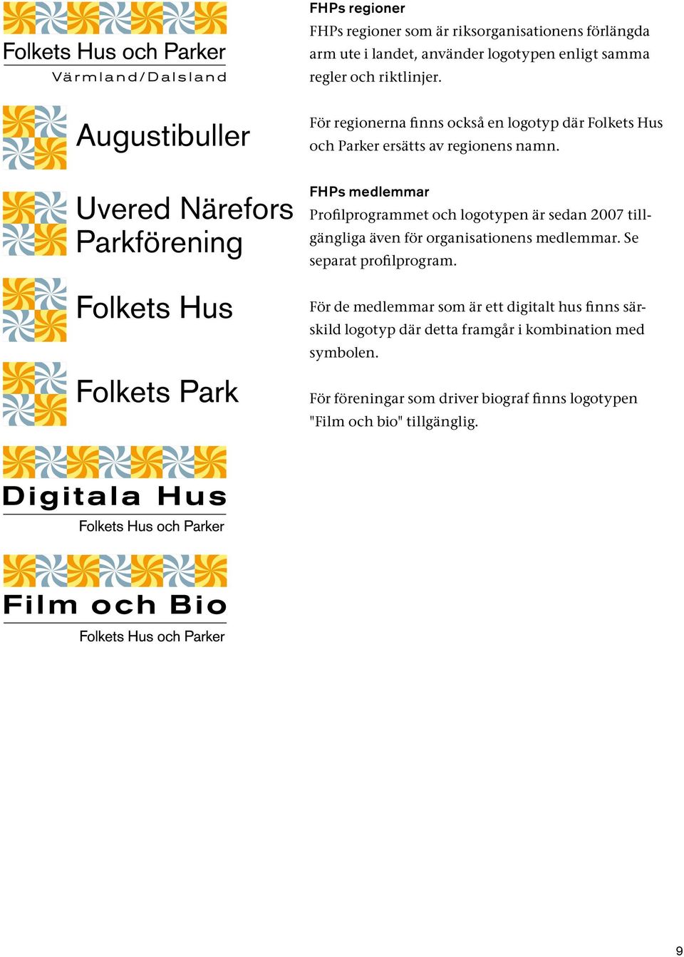Uvered Närefors Parkförening FHPs medlemmar Profilprogrammet och logotypen är sedan 2007 tillgängliga även för organisationens medlemmar.