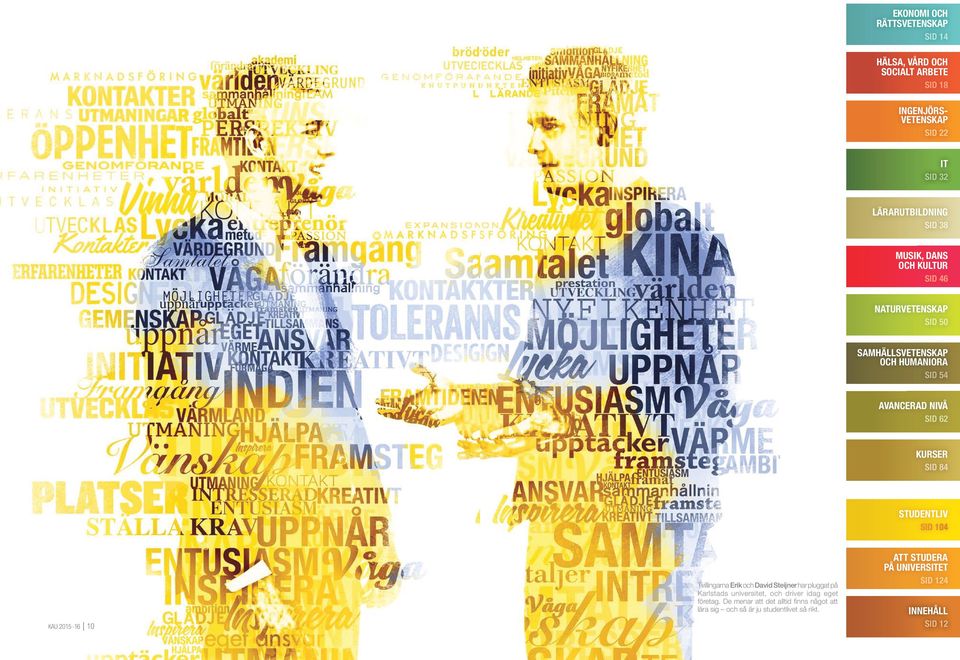KAU 2015-16 10 Tvillingarna Erik och David Steijner har pluggat på Karlstads universitet, och driver idag eget företag.