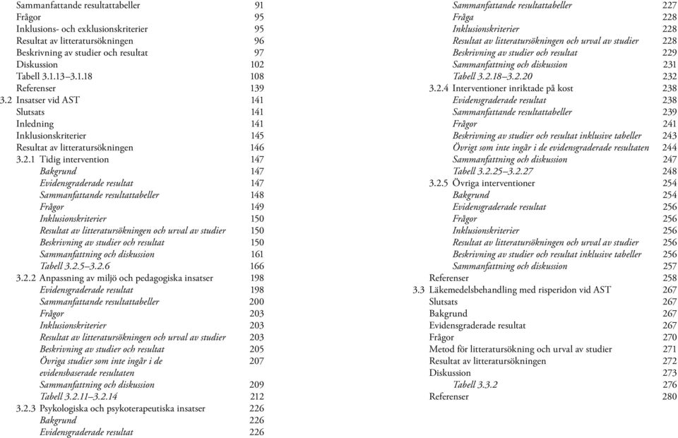 resultattabeller 148 Frågor 149 Inklusionskriterier 150 Resultat av litteratursökningen och urval av studier 150 Beskrivning av studier och resultat 150 Sammanfattning och diskussion 161 Tabell 3.2.