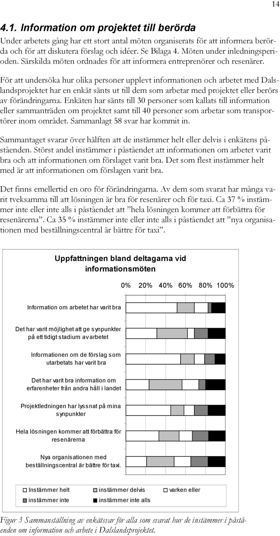 För att undersöka hur olika personer upplevt informationen och arbetet med Dalslandsprojektet har en enkät sänts ut till dem som arbetar med projektet eller berörs av förändringarna.