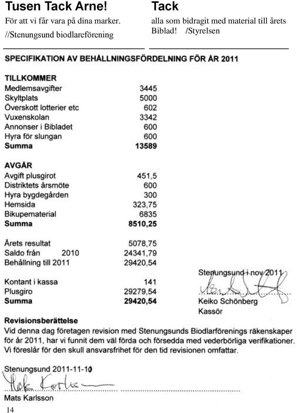 //Stenungsund biodlareförening Tack