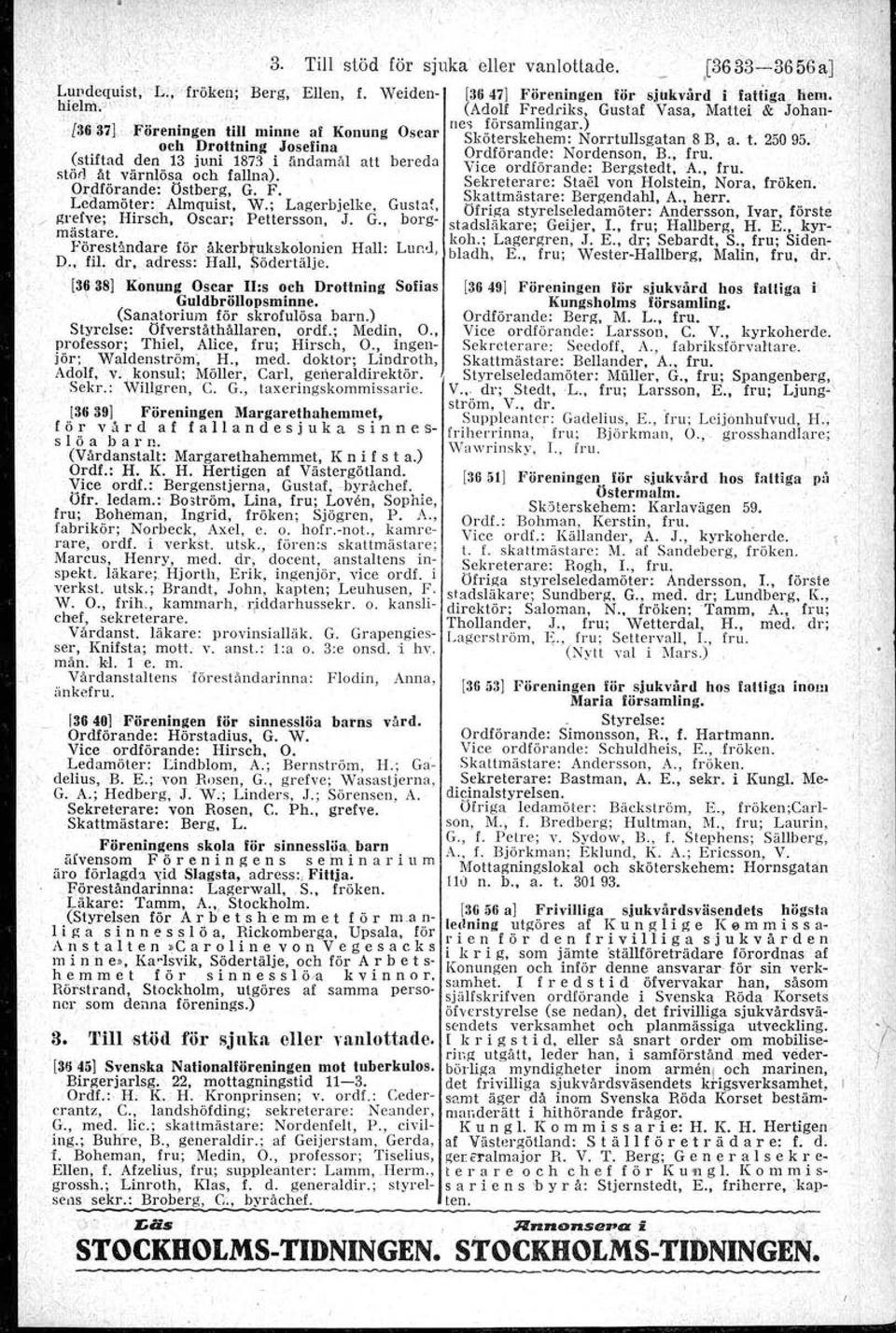 , [3\1 381 Kimung Oscar II:s och Drottning Sofias,, Guldbröllupsmlnne. (Sanatorium för skrofulösa barn.) Styrclse: Ofverståthållaren, ordt.: Medin, O., professor; Thiel, Alice, fru; Hirsch, O.