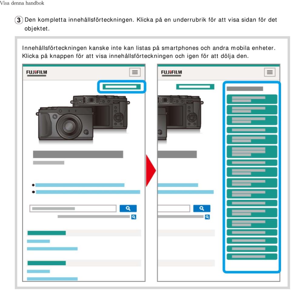 Innehållsförteckningen kanske inte kan listas på smartphones och andra