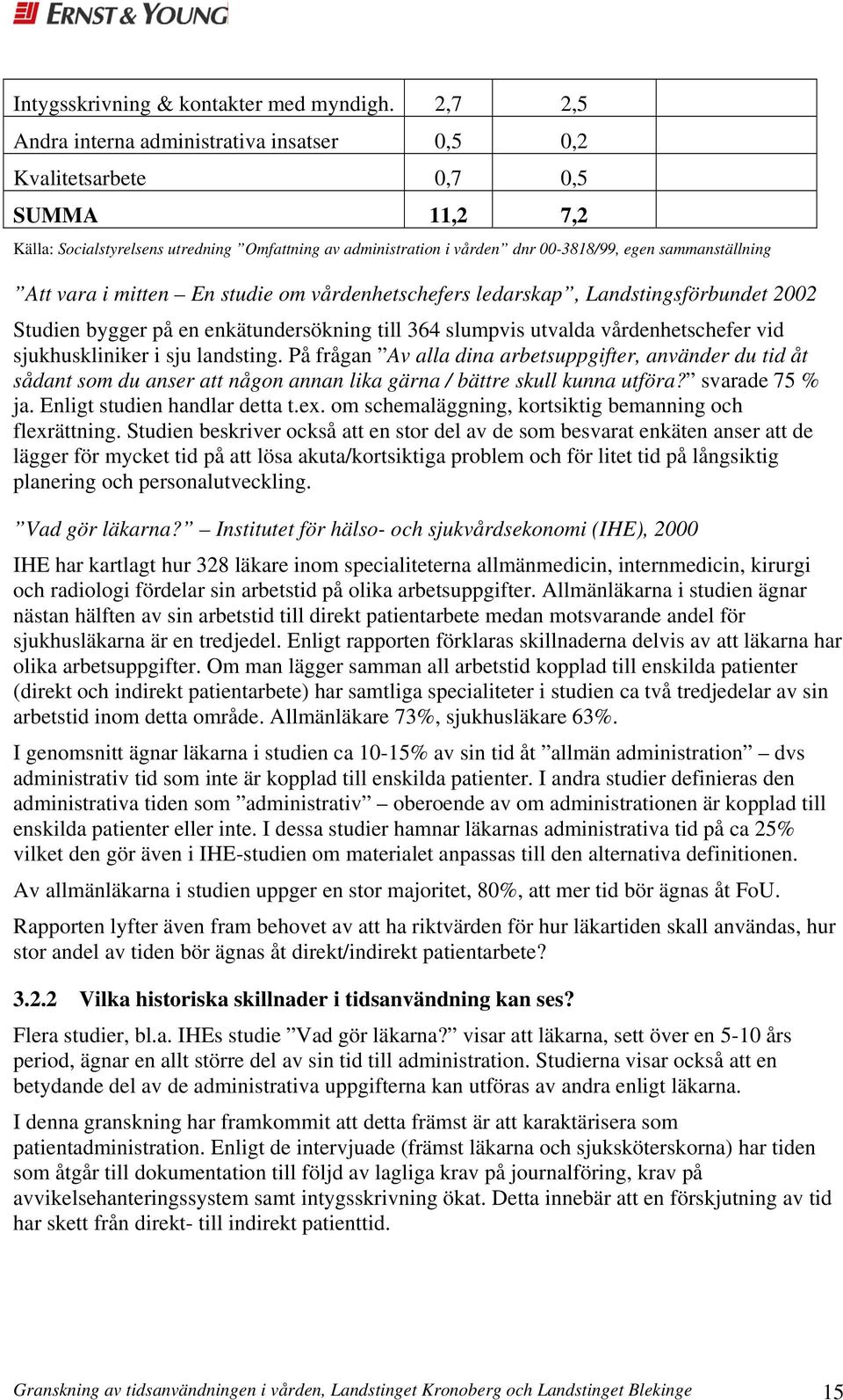 sammanställning Att vara i mitten En studie om vårdenhetschefers ledarskap, Landstingsförbundet 2002 Studien bygger på en enkätundersökning till 364 slumpvis utvalda vårdenhetschefer vid