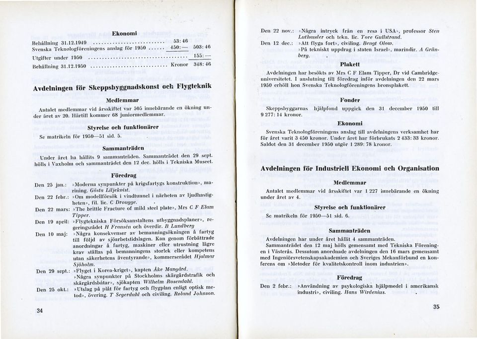 hölls i Vaxholm och sammanträdet den 12 dec. hölls i Tekniska Museet. Föredrag Den 25 jan.:»moderna synpunkter på krigsfartygs konstruktion», marining. Gösta Liljekvist. Den 22 febr.