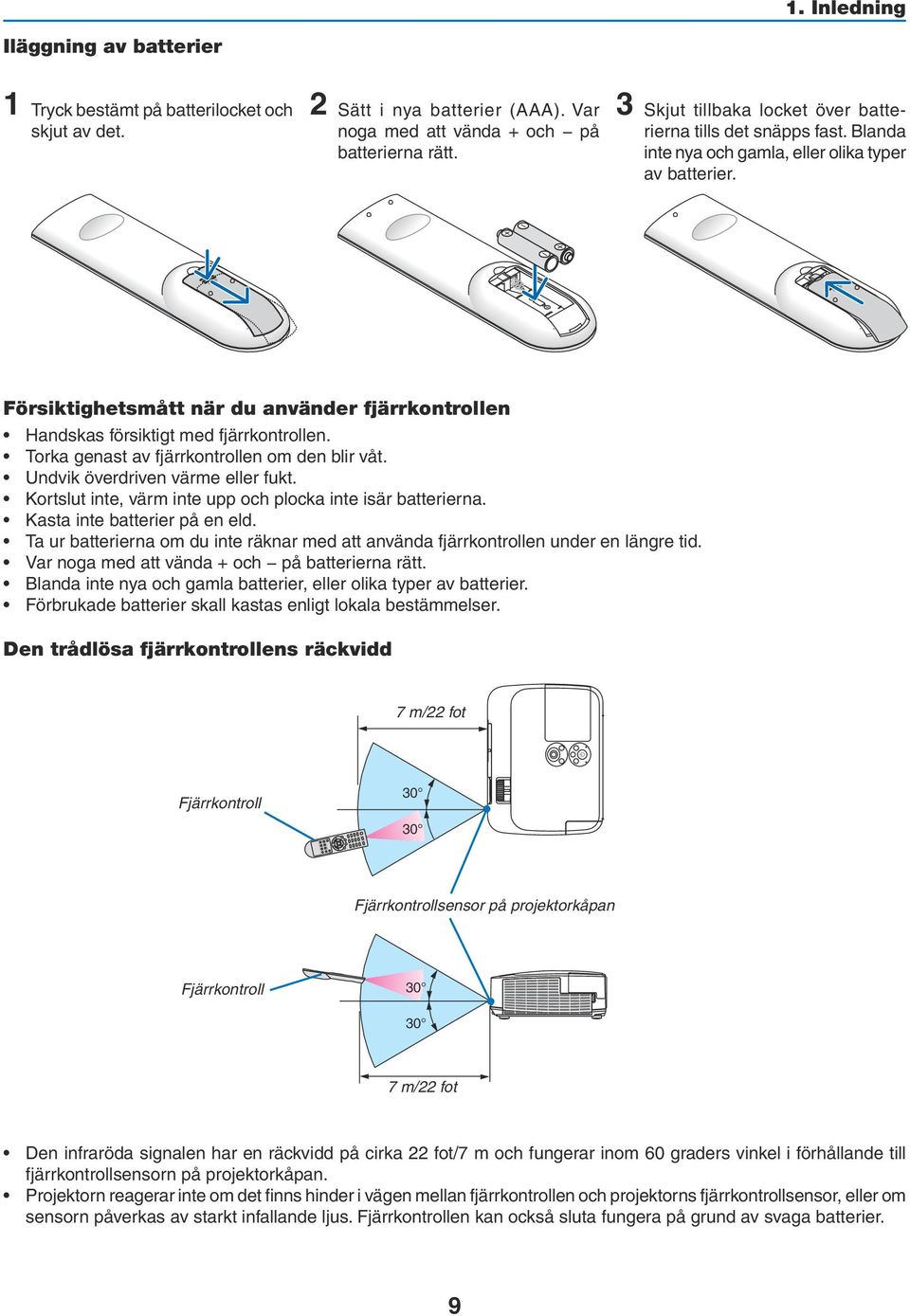 OPEN OPEN Försiktighetsmått när du använder fjärrkontrollen Handskas försiktigt med fjärrkontrollen. Torka genast av fjärrkontrollen om den blir våt. Undvik överdriven värme eller fukt.