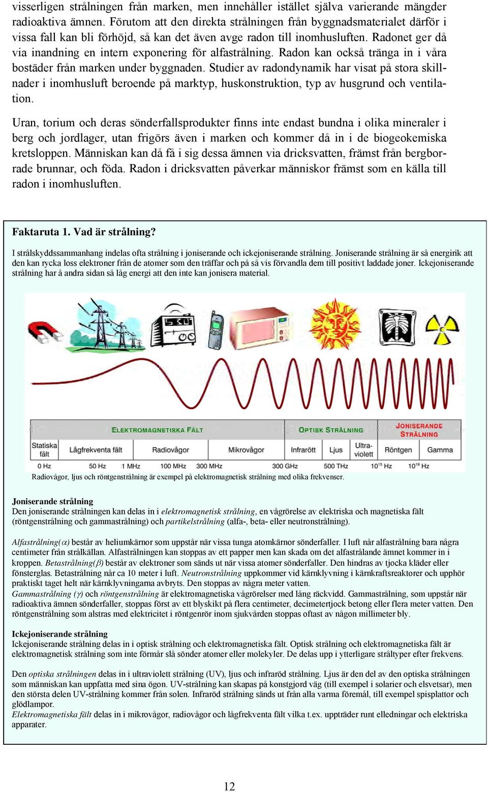 Radonet ger då via inandning en intern exponering för alfastrålning. Radon kan också tränga in i våra bostäder från marken under byggnaden.