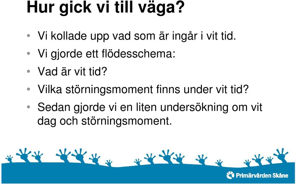 Vi gjorde ett flödesschema: Vad är vit tid?