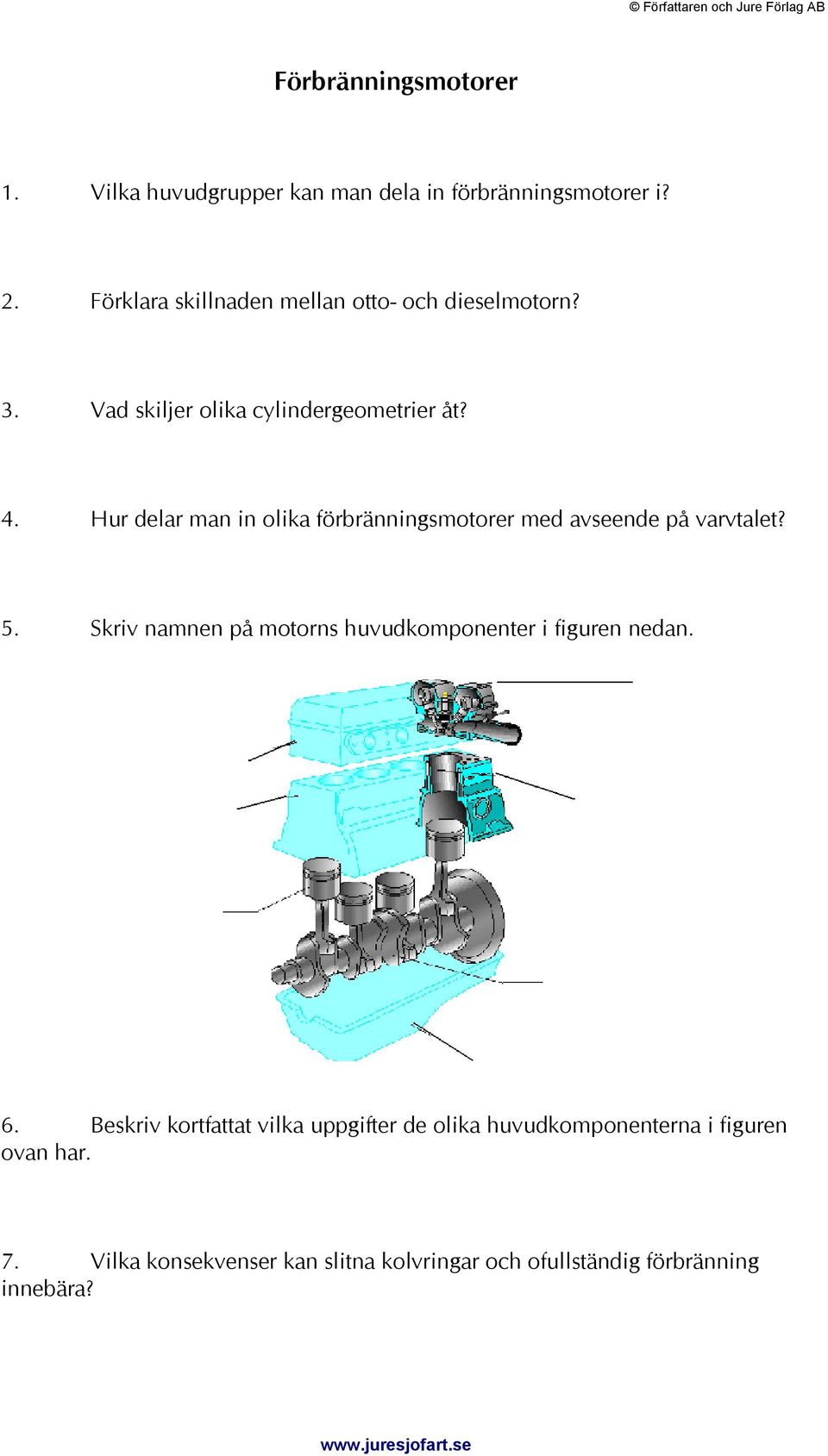 Hur delar man in olika förbränningsmotorer med avseende på varvtalet? 5.