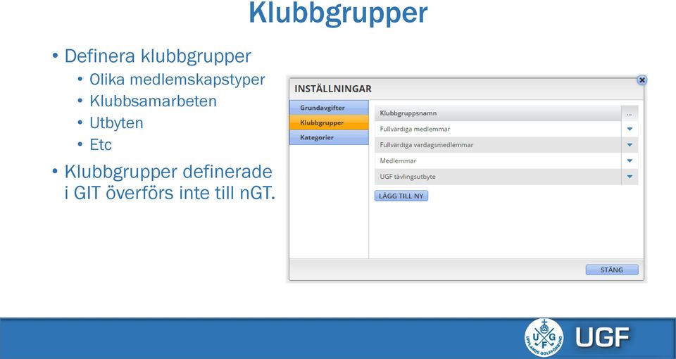 Utbyten Etc Klubbgrupper