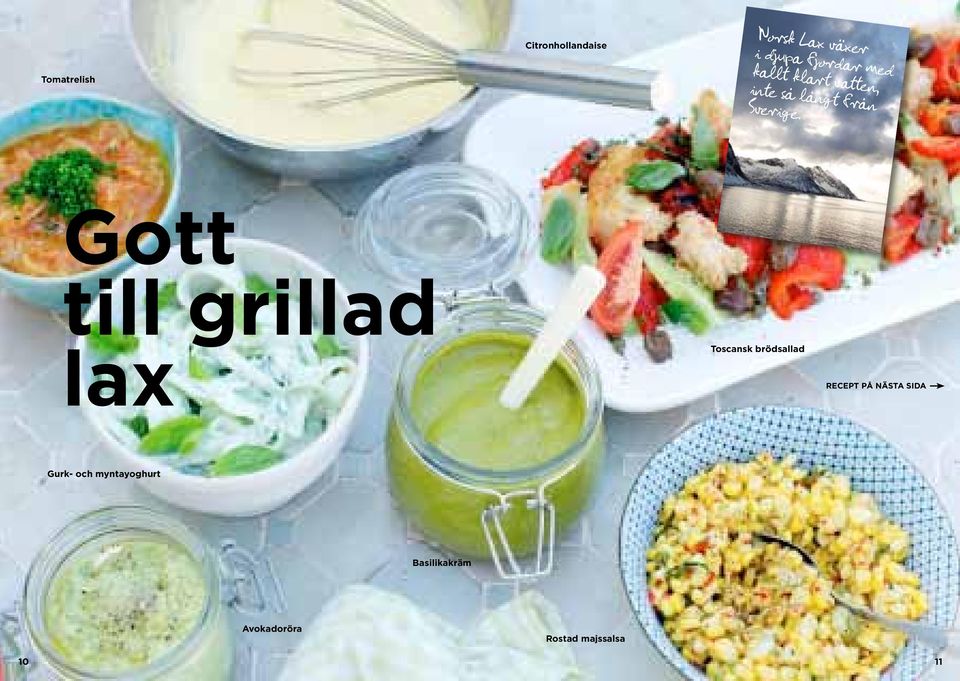 grillad lax Toscansk brödsallad Recept på nästa sida Gurk-