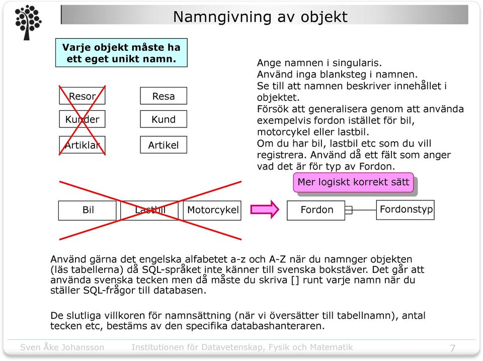 Om du har bil, lastbil etc som du vill registrera. Använd då ett fält som anger vad det är för typ av Fordon.