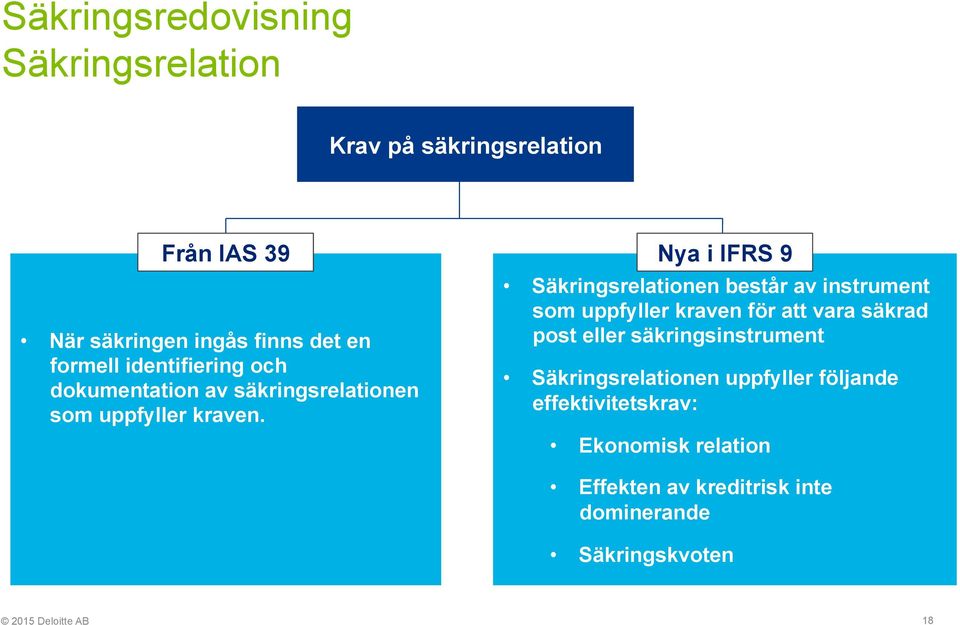 Säkringsrelationen består av instrument som uppfyller kraven för att vara säkrad post eller säkringsinstrument