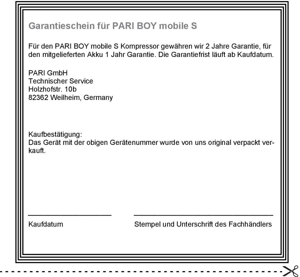 PARI GmbH Technischer Service Holzhofstr.