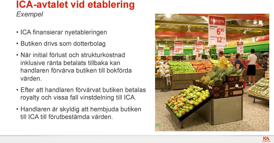 butiken till bokförda värden.