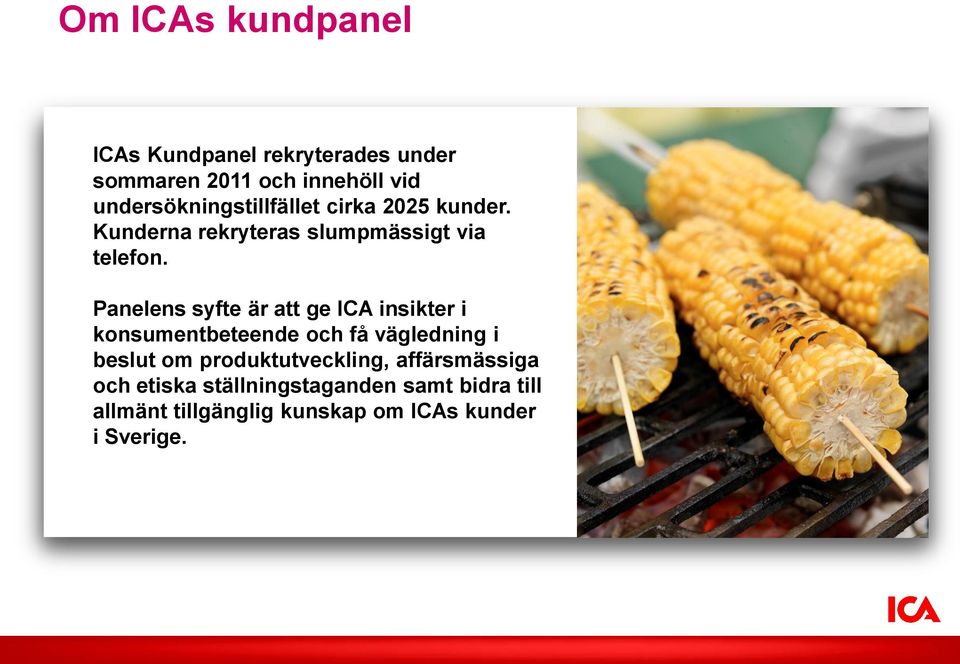 Panelens syfte är att ge ICA insikter i konsumentbeteende och få vägledning i beslut om