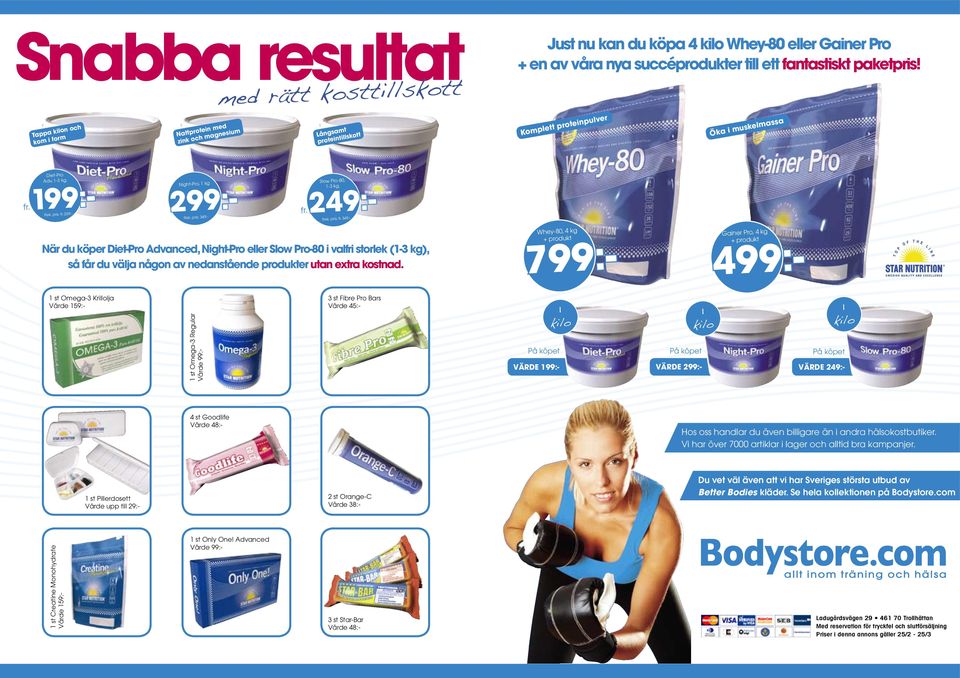 199:- 259:- 299:- Night-Pro, 1 kg 349:- Slow Pro-80, 1-3 kg.